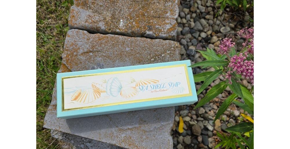 Vintage Set of 3 Blue Seashell Soaps by Ben Rickert Nautical Bathroom MCM Beach